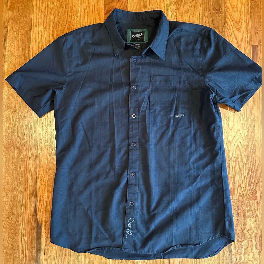 O’Neill Men’s Black Short Sleeve Button Down Shirt Size L